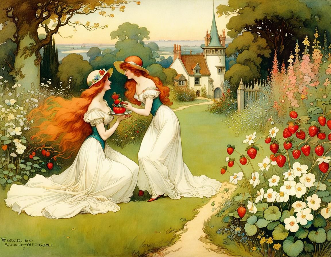 Dreamy Girls in a Fantasy English Garden