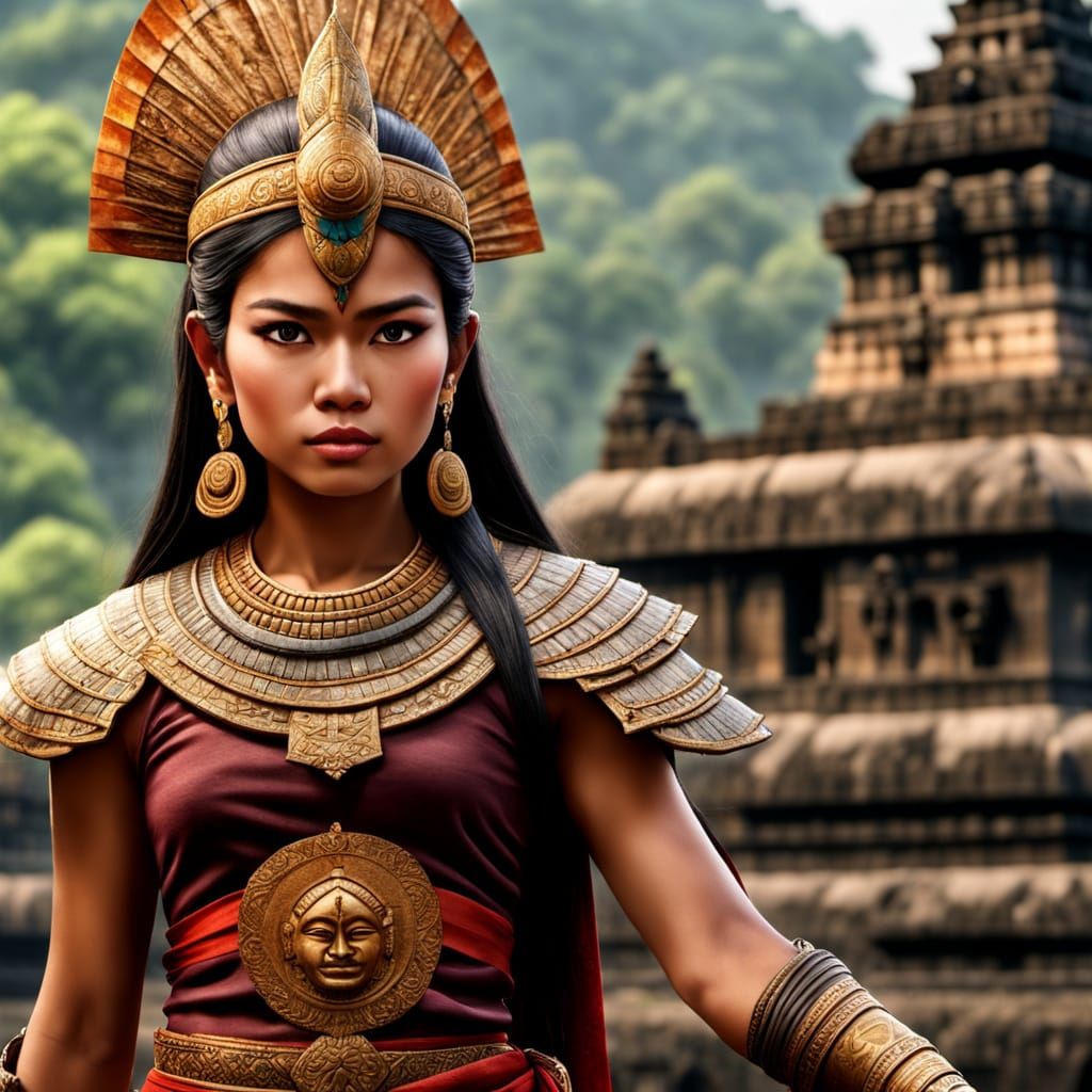 Java Warrior in Ancient Borobudur Temple