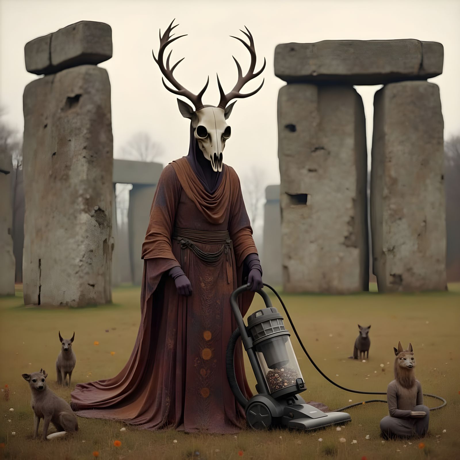 A quick run around with the vacuum before the ritual begins