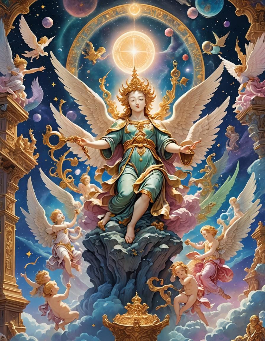 Celestial God Awakening in Divine Light