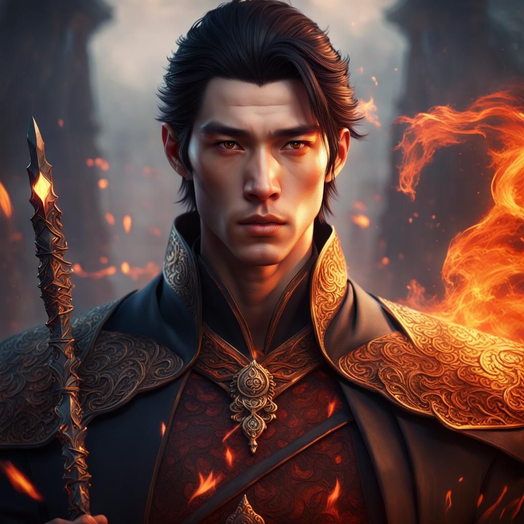 Fiery Stone Prince with Obsidian Blades