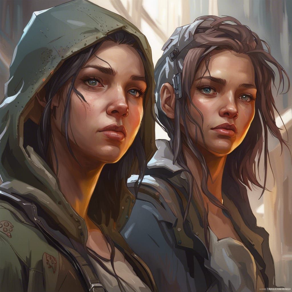 Teenagers in Post-Apocalyptic World: Detailed Concept Art