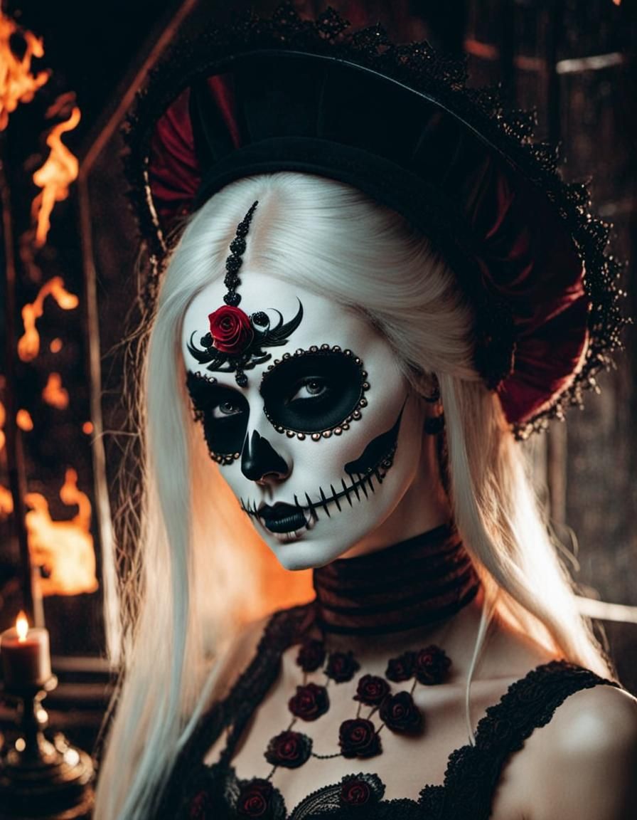 Surreal Face in Dreamlike, Faded Background