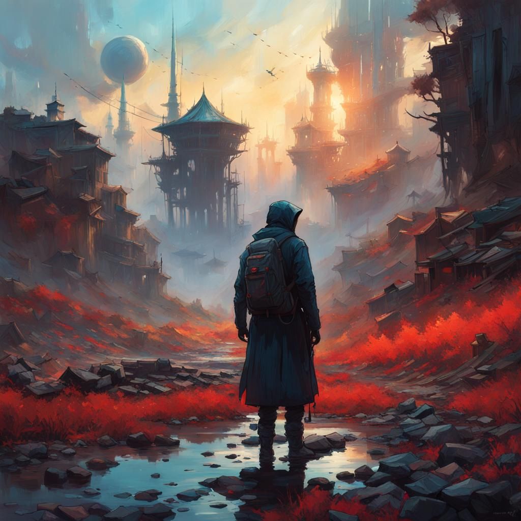 Fantasy Art: Mysterious Figure in Hyperrealistic Masterpiece