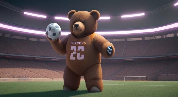 Teddy bear, football stadium
