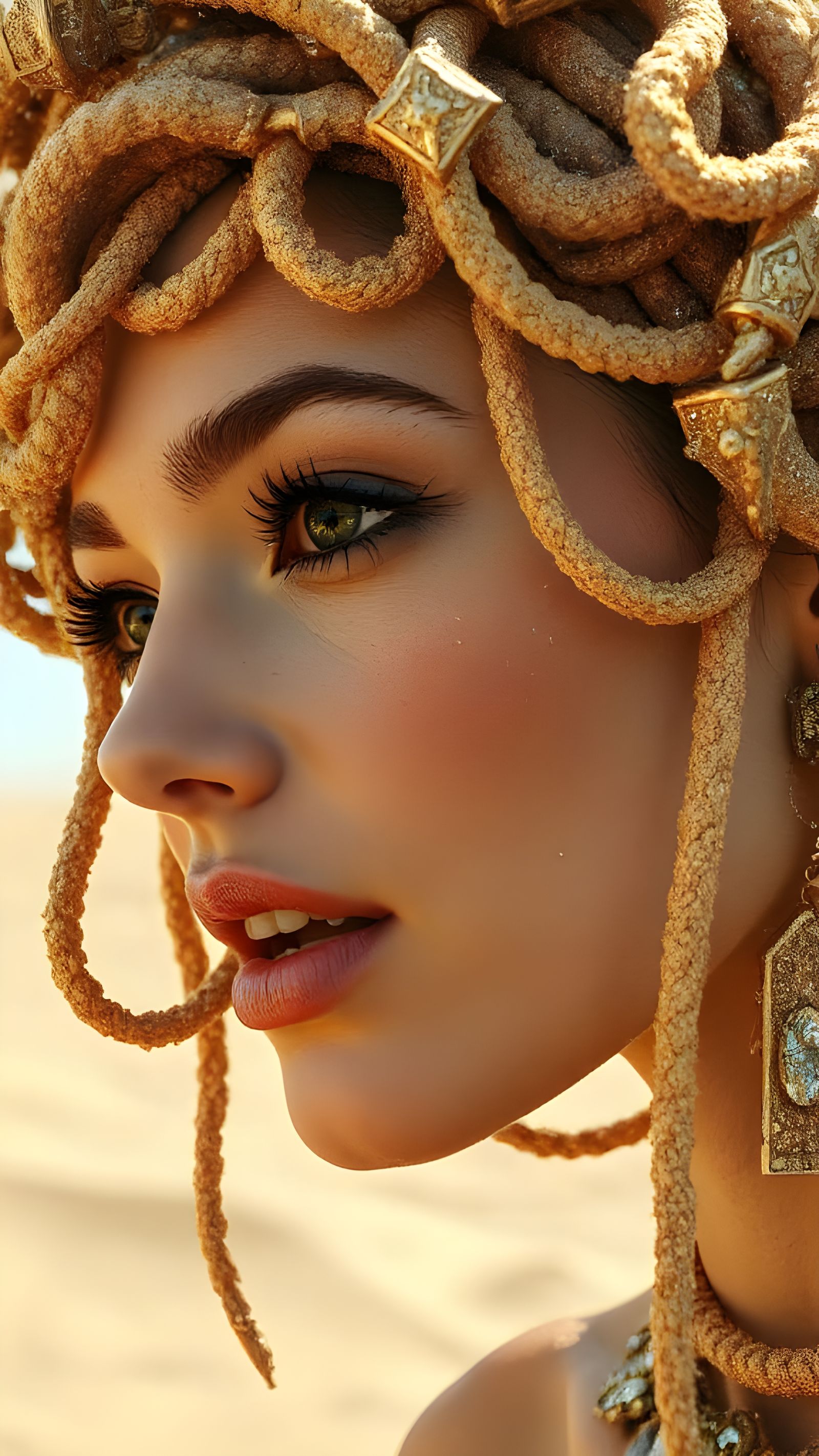 Surreal Sandstorm Portrait of Extraterrestrial Beauty