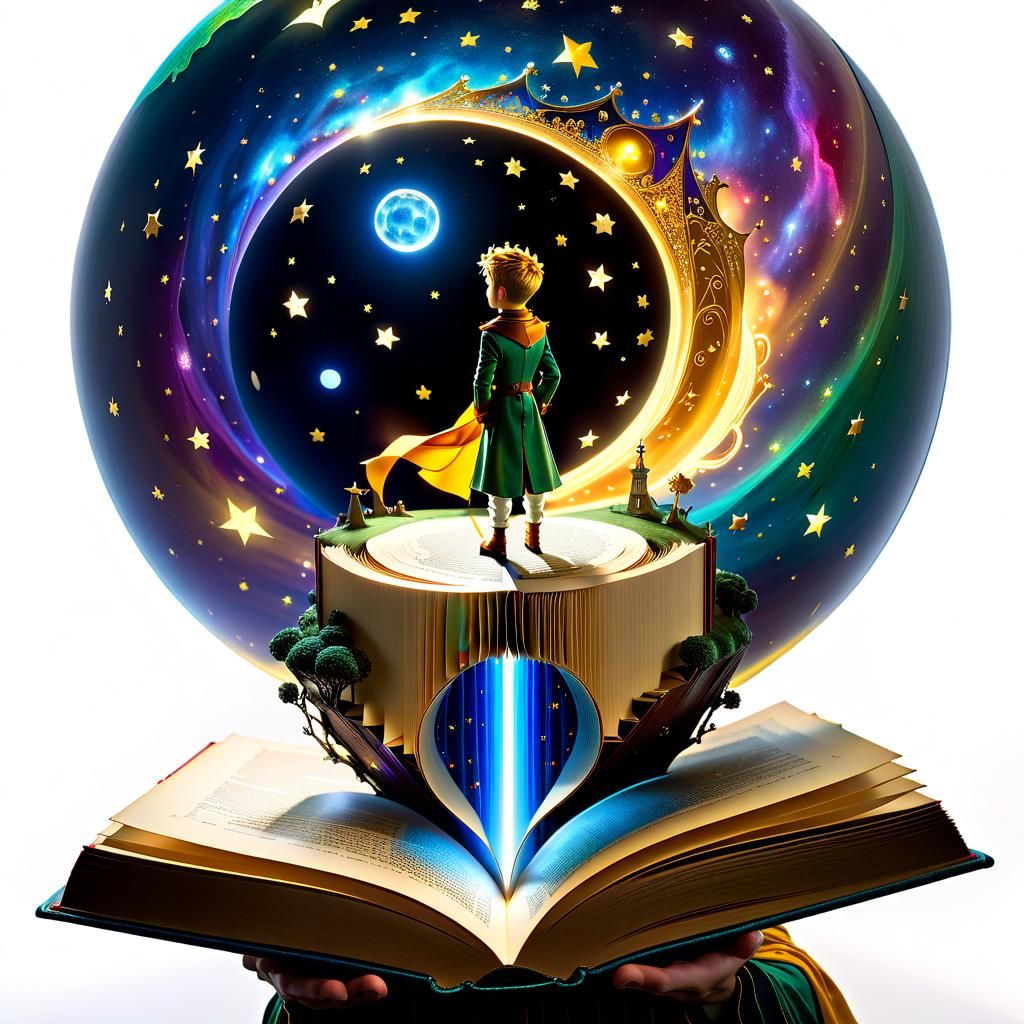 Little Prince Escapes Book on Tiny Planet