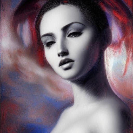 Heaven's Beautiful Goddess in Digital Art Style