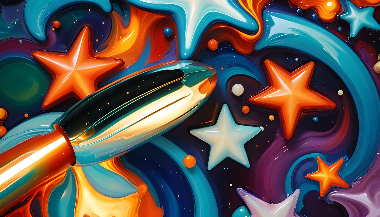 Vibrant, Miraculous Spacecraft in Hyperspace