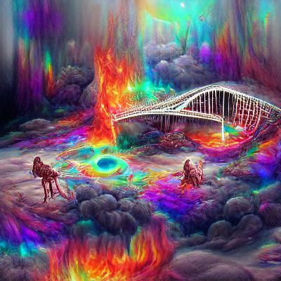 Rainbow Bridge to Hell: Cosmic Illustration