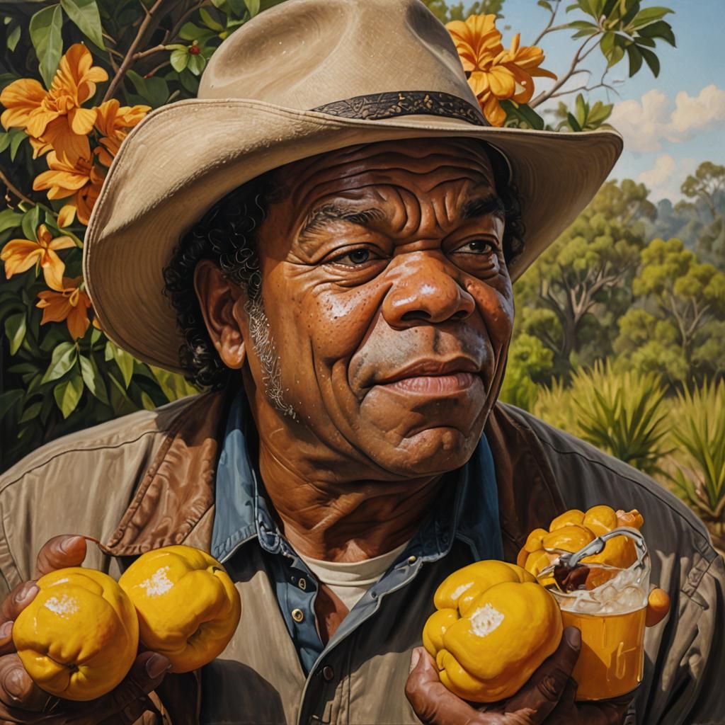 A realistic oil painting of John Witherspoon Willie jones