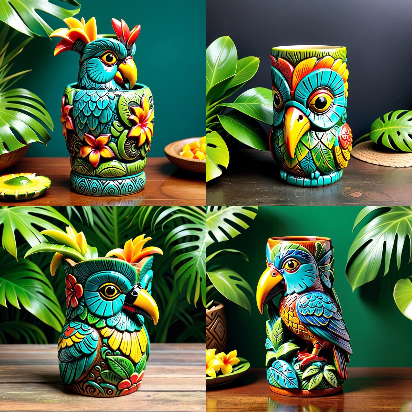 Tropical Bird Tiki Mug: Exotic Barware