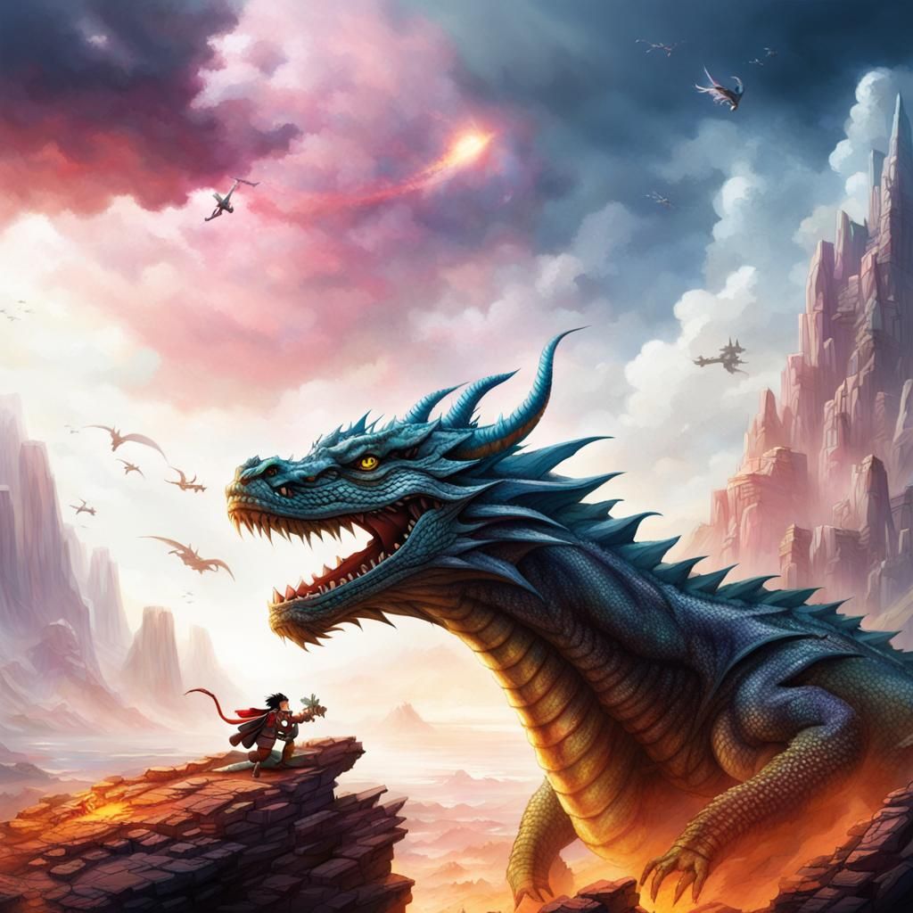 Detailed AI Dragon Head Illustration