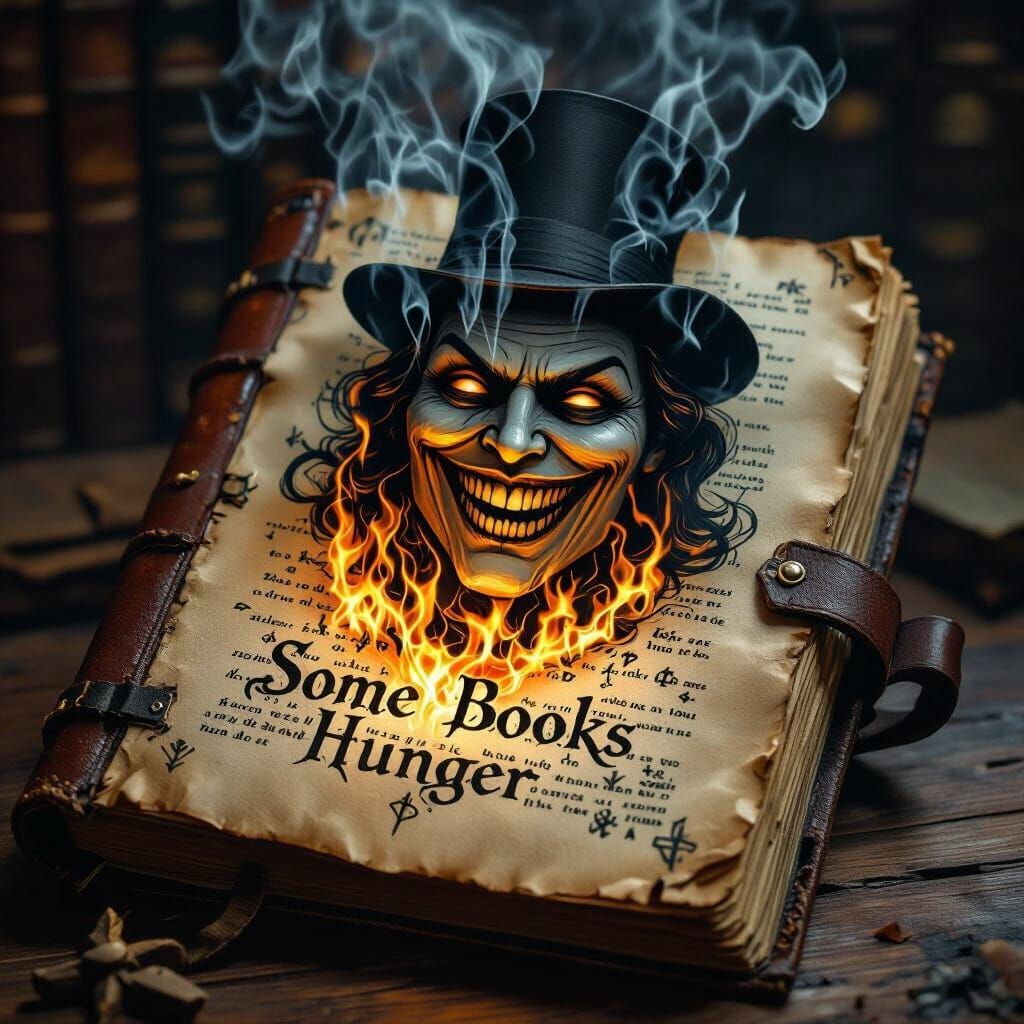 Mystical Journal: Burning Words Form Grinning Face