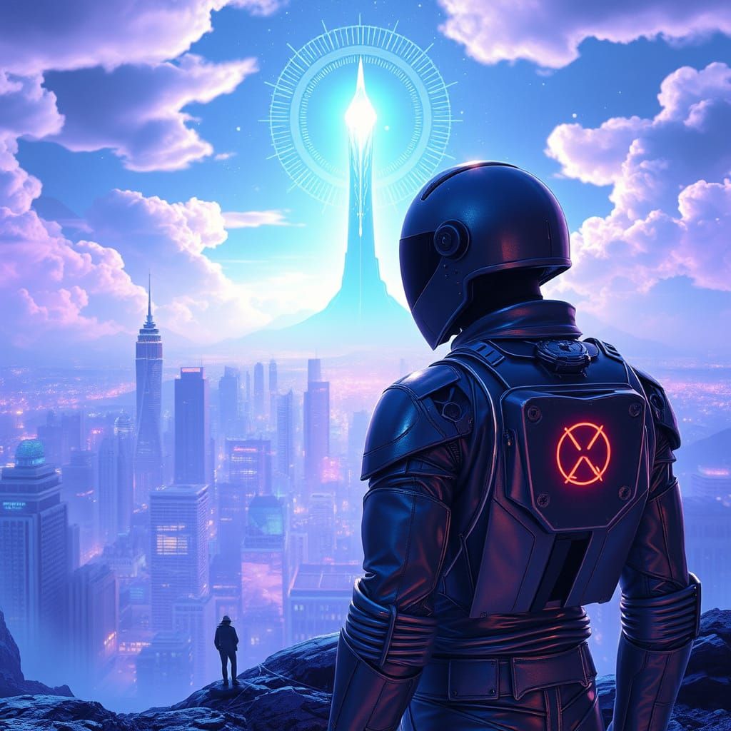 Cyberpunk Utopia: Radiant Cityscape with Post-Nuclear Posse ...