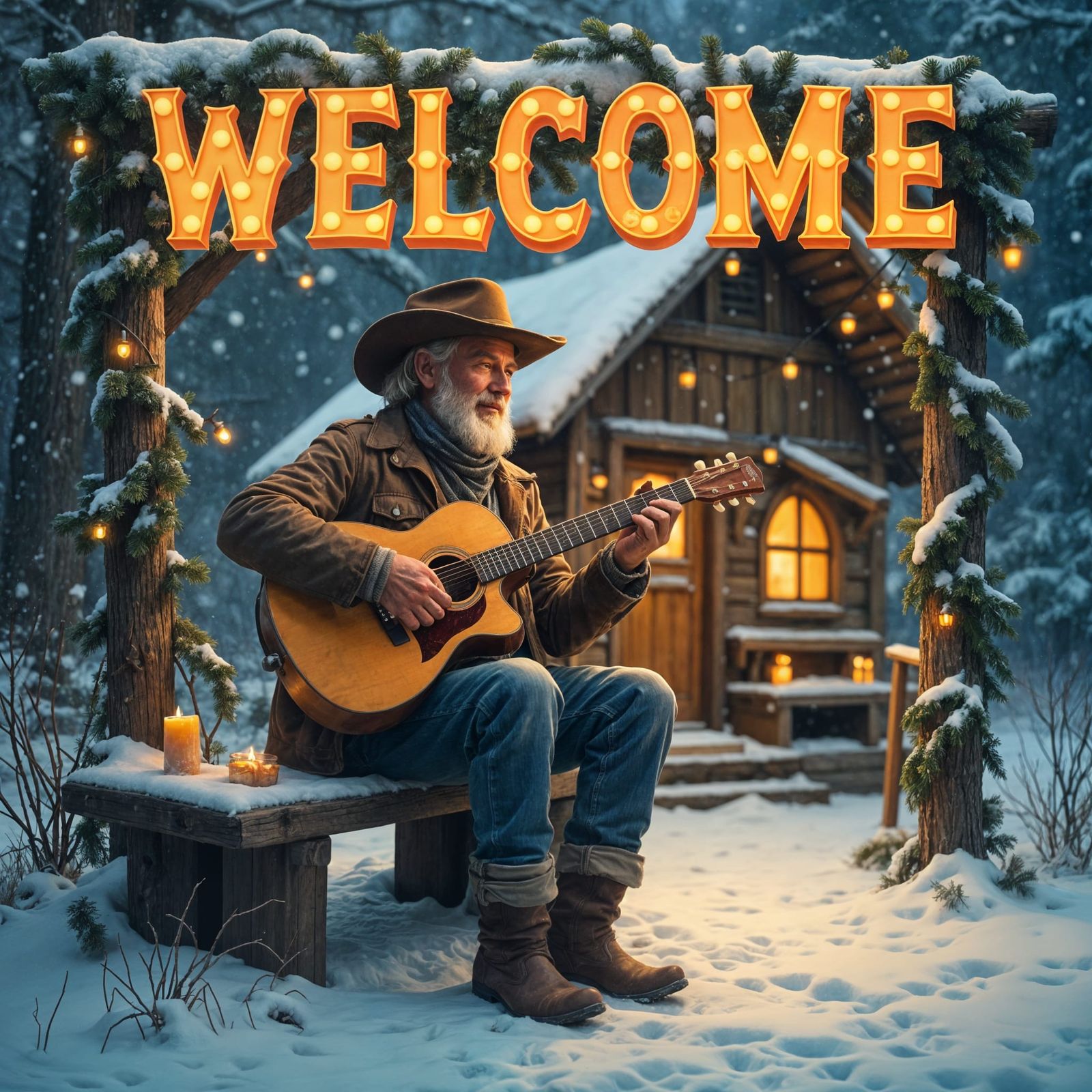 Warm Invitation in a Snowy Winter Wonderland, Inspired by Fo...