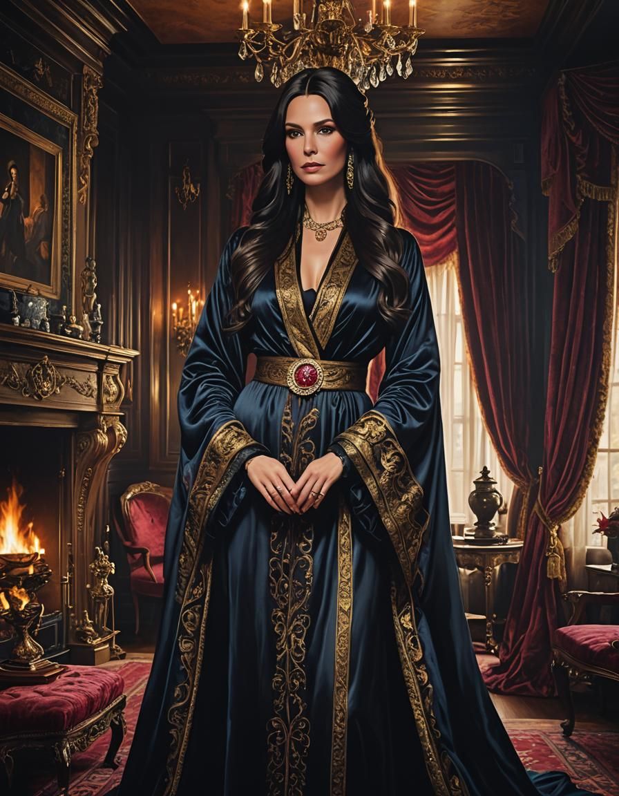 Elegant Woman in Lavish Room