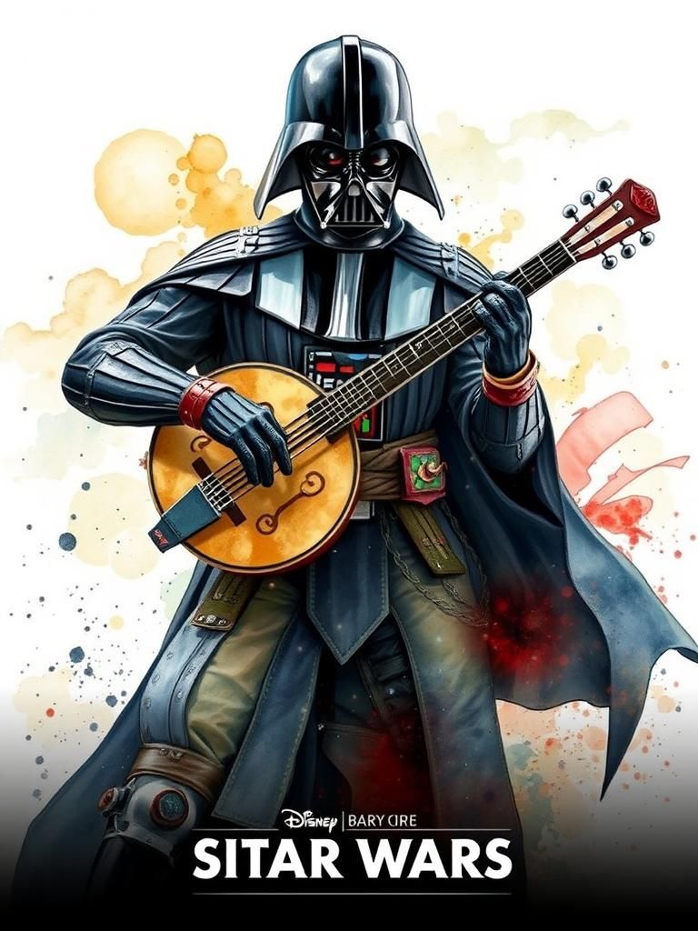 Samurai Darth Vader Sitar Movie Poster