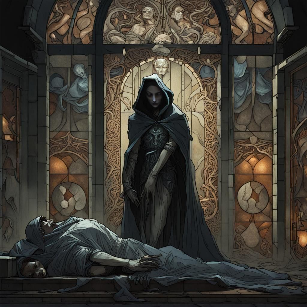 Dark Fantasy Death Scene in 8K Resolution