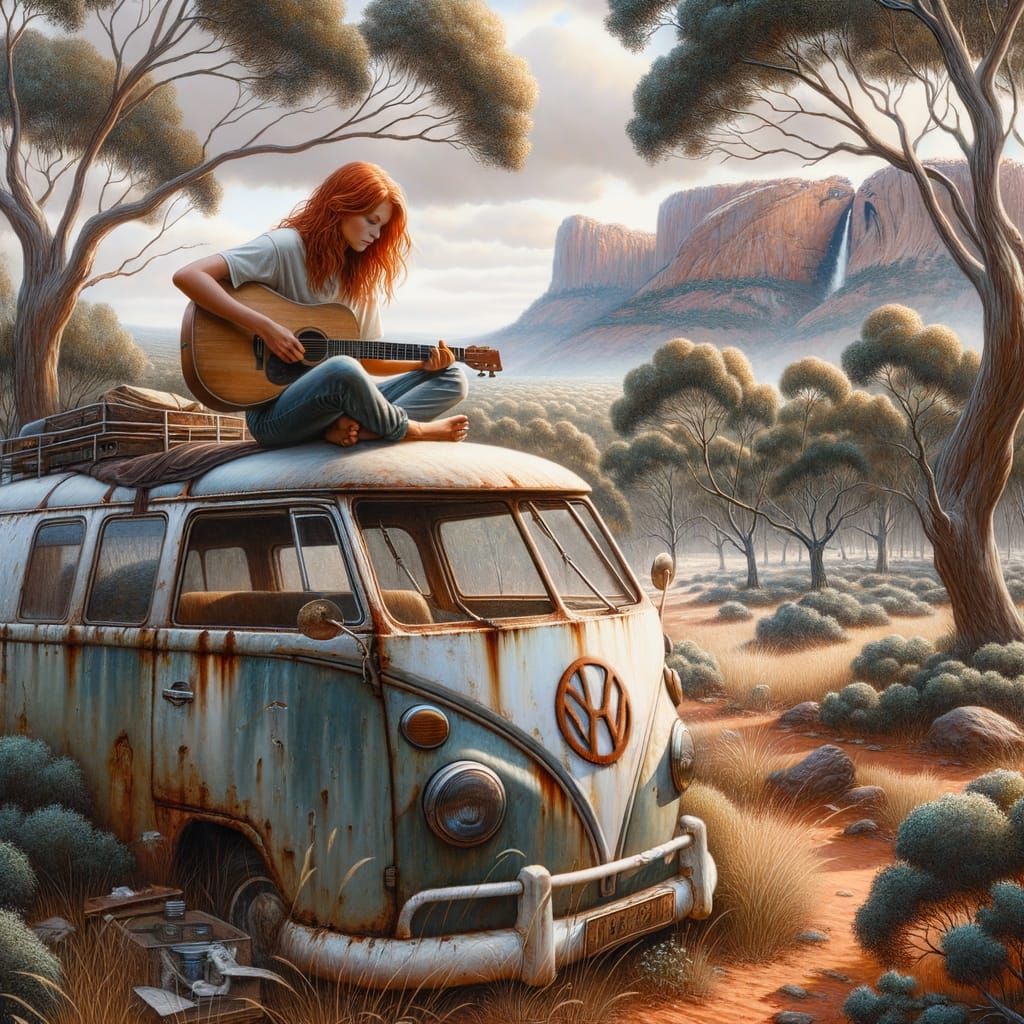 Outback Serenade: Hyper-Realistic Painting in Impressionist ...