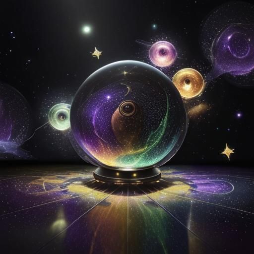 Galactic View with Steampunk Engine in Van Gogh Style