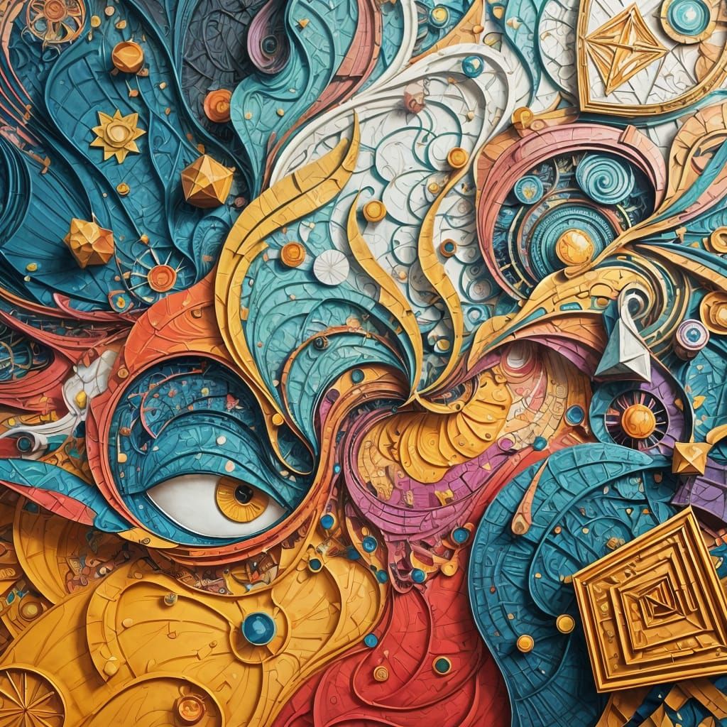 Detailed 3D Anime Art in Geometric Fauvism Style