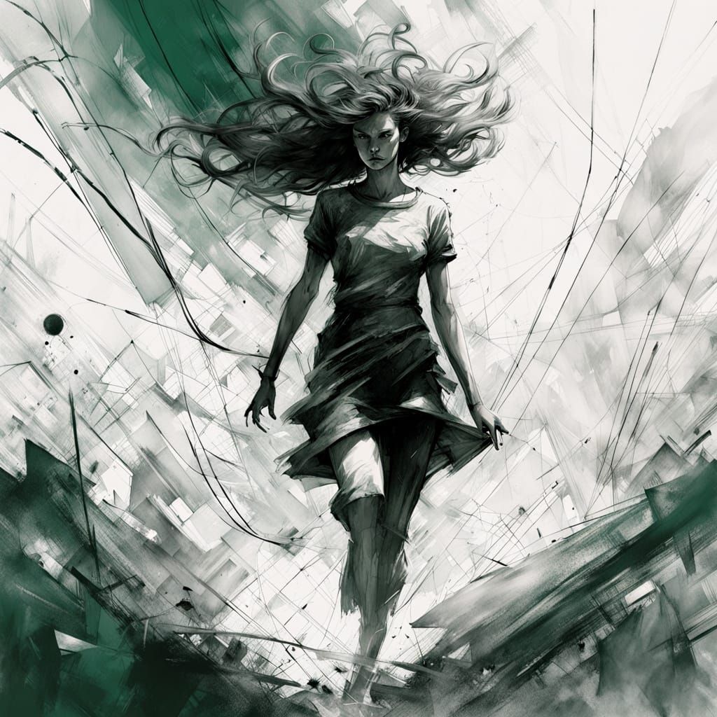 Surreal Storm Dance in Monochrome