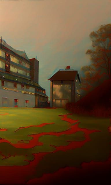 Patriotic Linoleum Landscape Portrait in Realistic Style