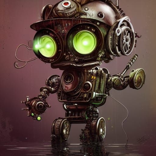 Steampunk Pirate Robot in Style of Gediminas Pranckevicius