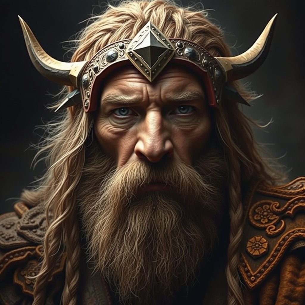 Barbarian Portrait in Hyperrealistic Digital Illustration