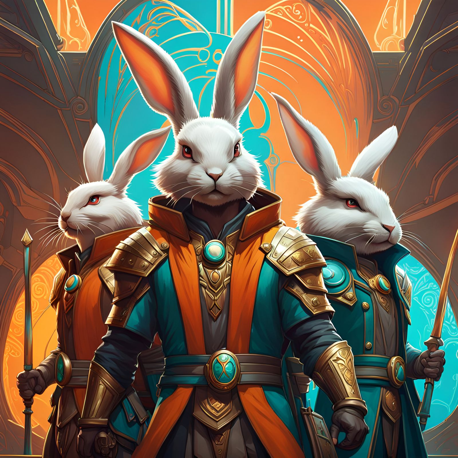 Warrior Rabbits Book Cover: Dynamic Concept Art