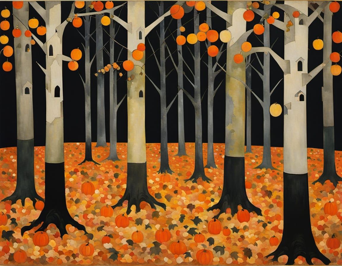 Enchanting Autumn Halloween Fairytale Landscape
