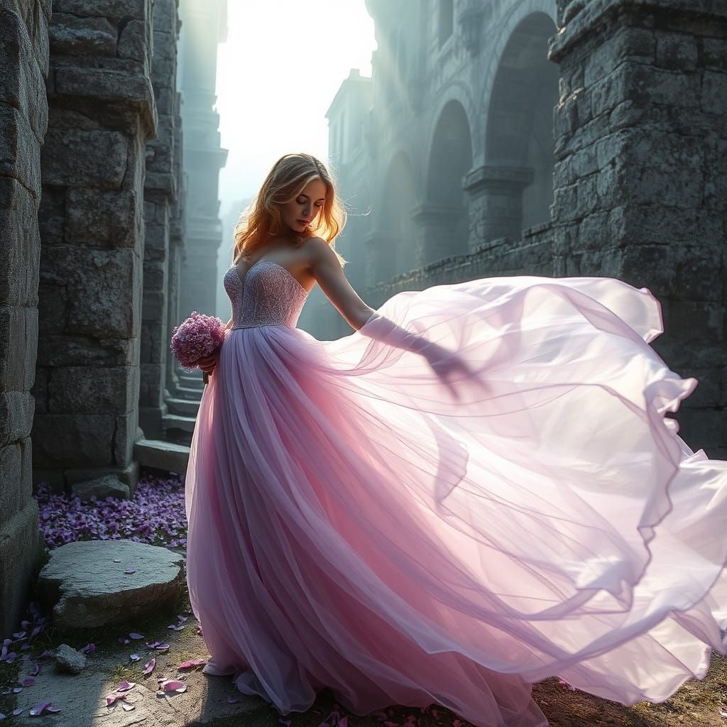 Dreamlike Elegance Among Ancient Ruins