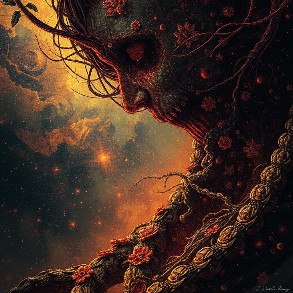 Surreal God's Death: Pointillism and Photography