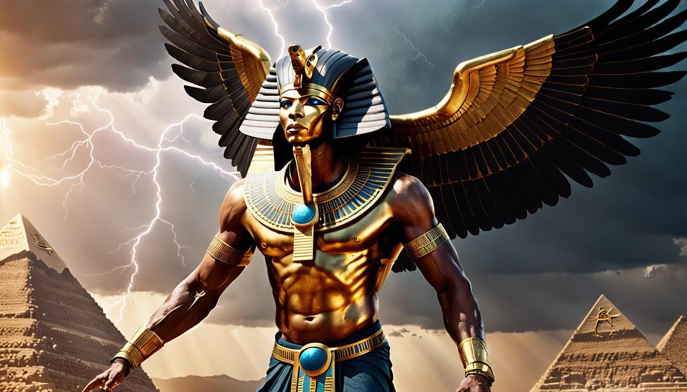 Horus, Egyptian God of the Air, in Flight