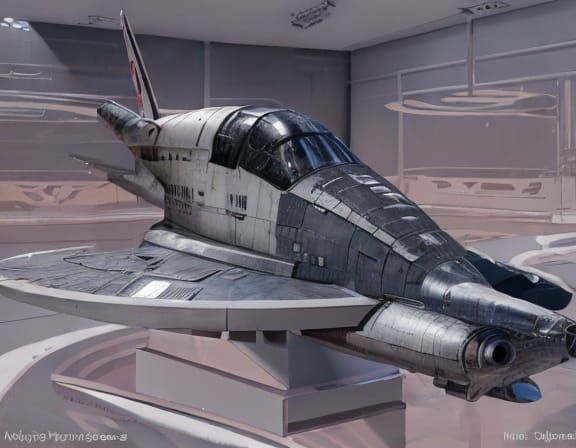 Retrofuturistic Space Shuttle Garden Display in Comic Book S...