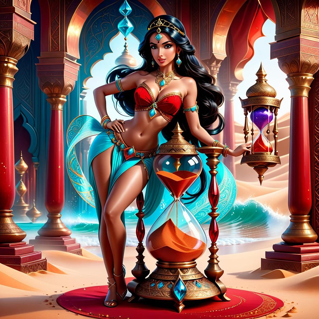 Princess Jasmine and Magical Hourglass Artifact