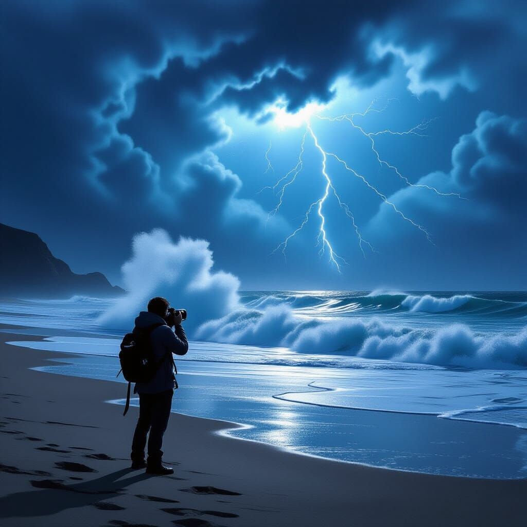 Photographer Captures Storm on Windswept Beach
