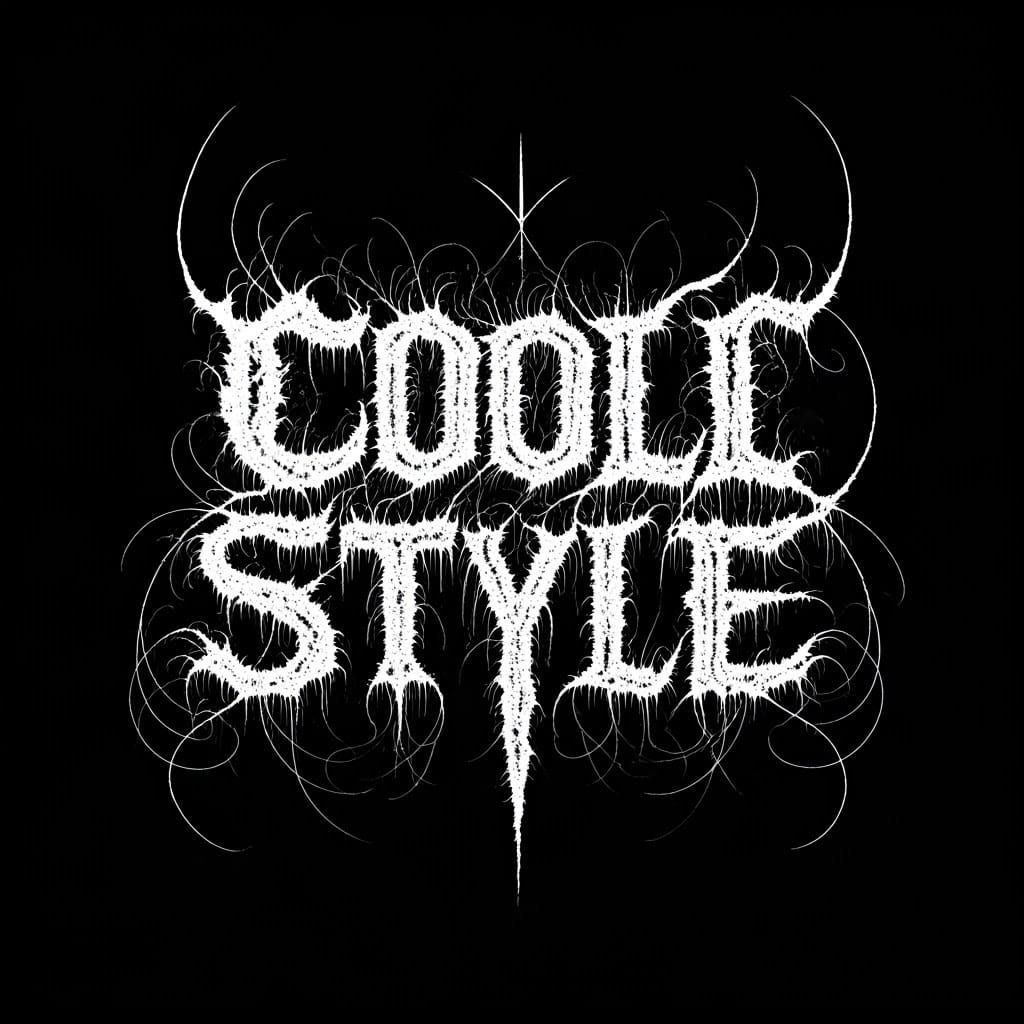 Evil Norwegian Black Metal Logo in White Gothic Font