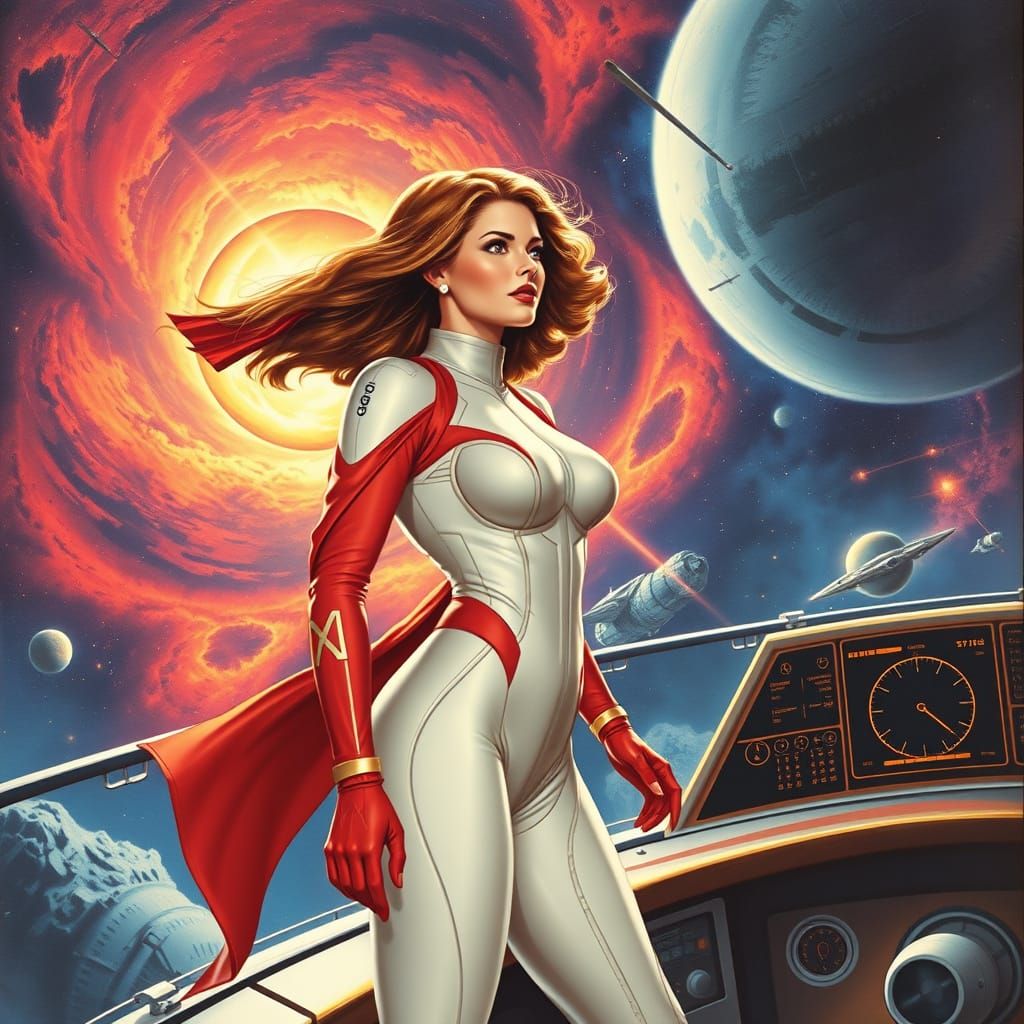 Ethereal Space Goddess on Cosmic Horizon