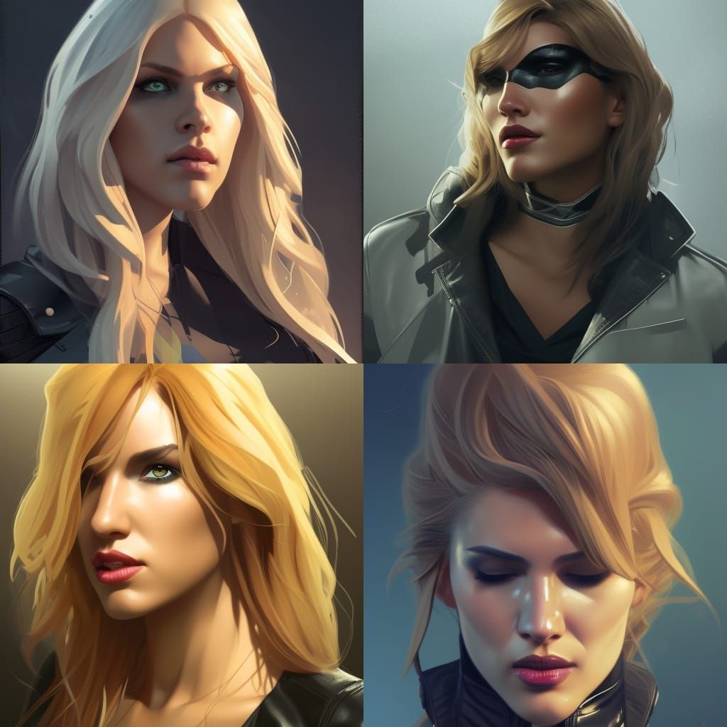 Black Canary Portrait in Hyperdetailed Style