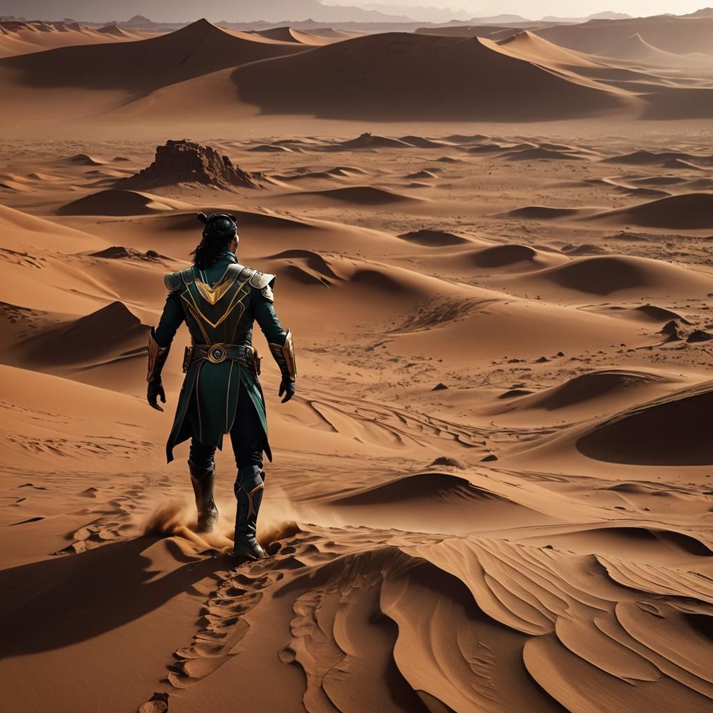 Loki Distorts Time on Mars: Detailed Matte Painting