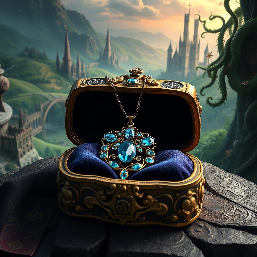 Fairy Tale Necklace in Ornate Jewelry Box