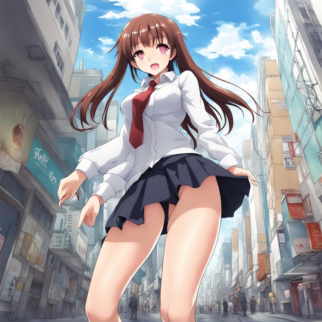 Cute Anime Woman in Key Visual Style