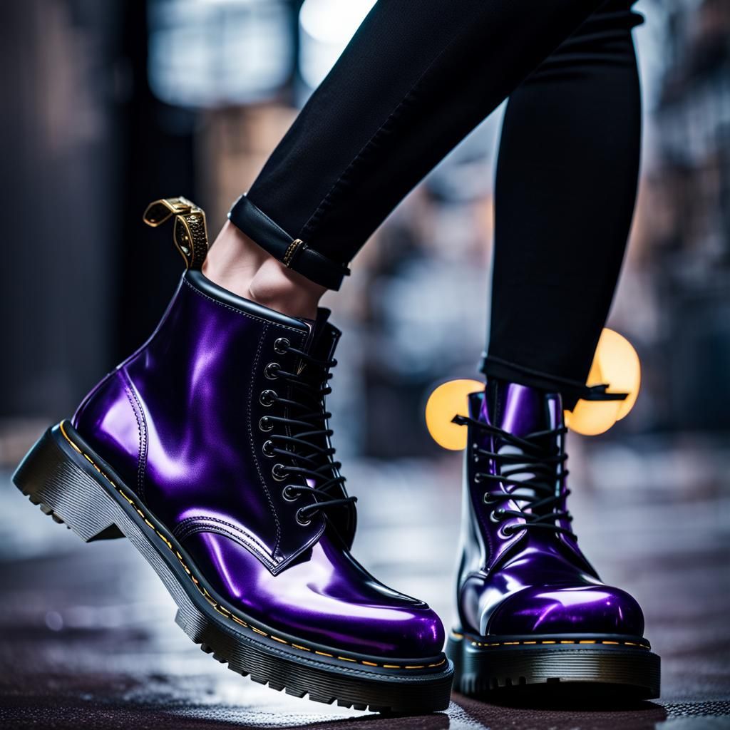 Elaborate Diamond Doc Martens in Dark Academia Style