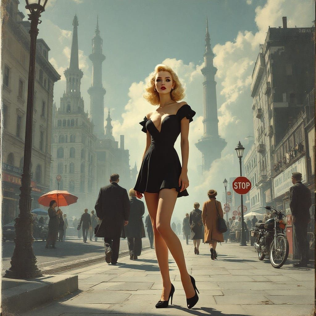 Confident Woman in Metaphysical Dreamscape