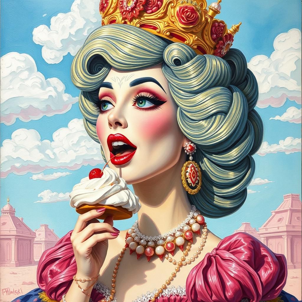 Detailed Gouache Painting of Priscilla Queen