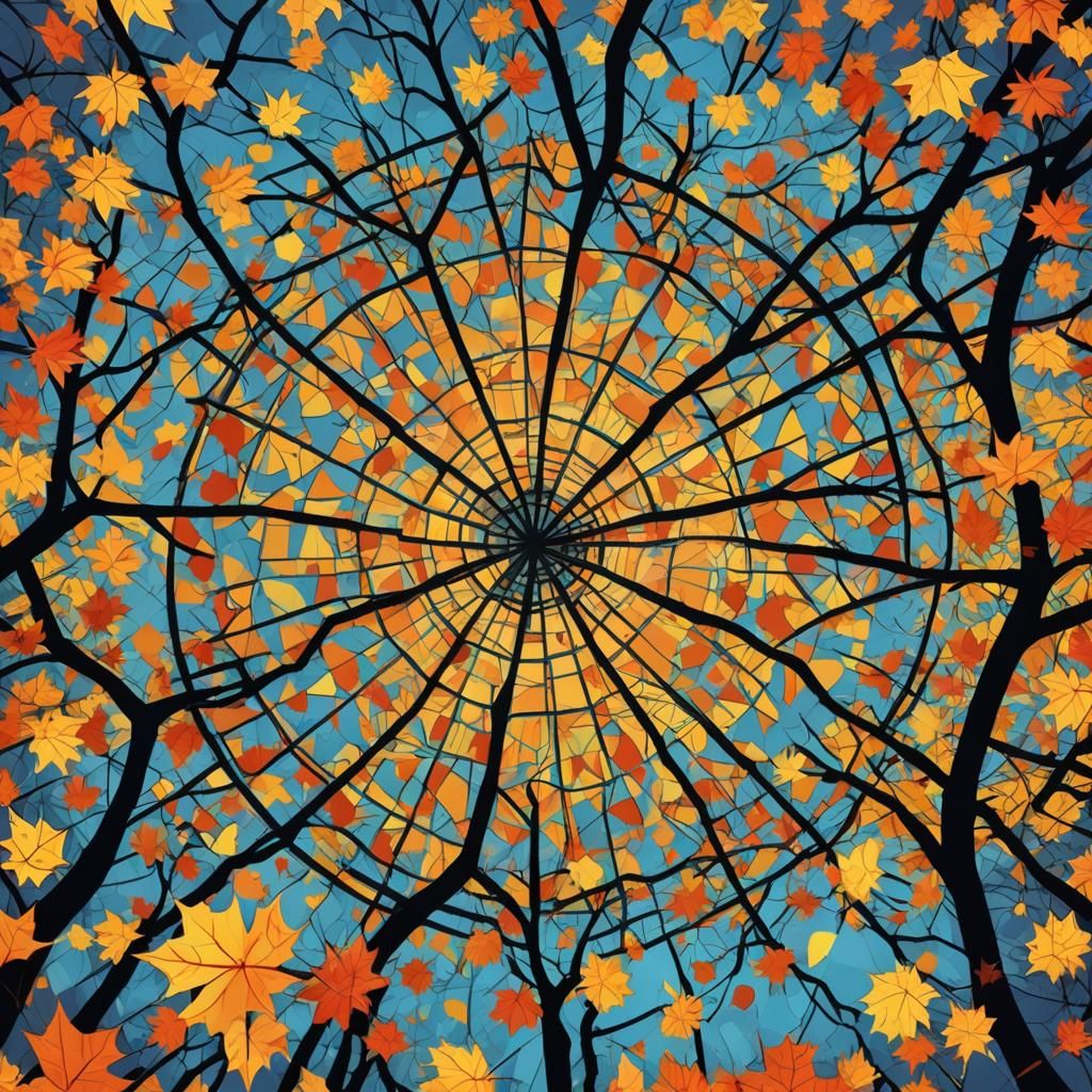 Halloween Banner in Autumn Park: Pop Art Graphic