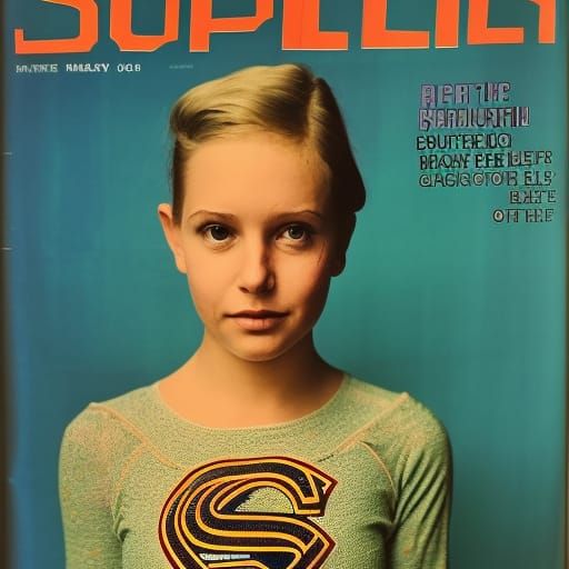 Superhero College Girl Posing at Sunset