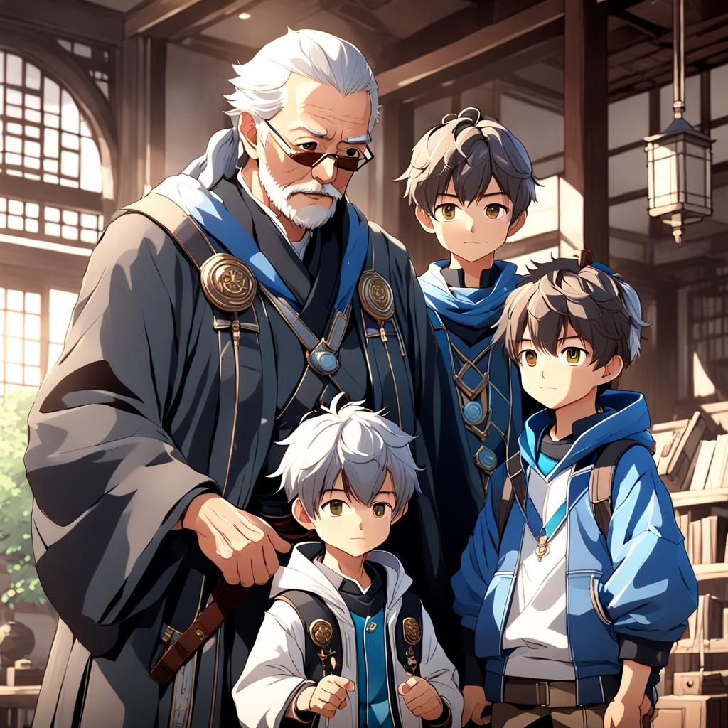 Four Generations: 3D Anime Family Portrait